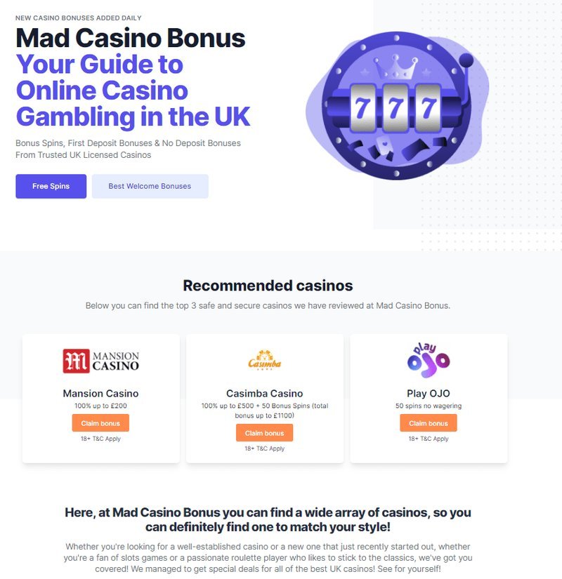 Madcasino live casino à France